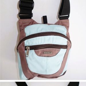 NWOT Columbia Aqua/Brown/ Black Strap Cross-body Bag with Adjustable Strap